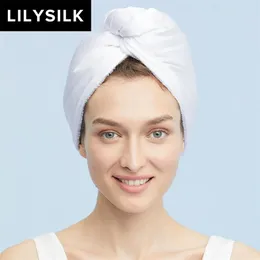 Ręcznik Lilysilk Szybkie Suszenie Włosy Jedwabne Czapka Praktyczna 210728