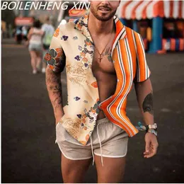 Yaz Erkek Gömlek Camisas Para Hombre Erkek Gömlek Erkekler Fashions Hawaii Erkekler Tek Göğüslü Gömlek Adam Kısa Kollu Çiçek Gömlek G0105