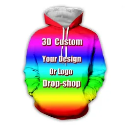 Custom Full Printing 3D Hoodies Create Design Po/You Want Pattern Personalized Customized Zipper Sweatshirts Clothes Men's &