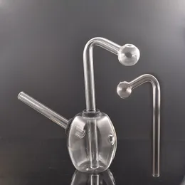 Mały szklany palnik olejowy Rig Bong fajki wodne gruba fajka wodna o strukturze plastra miodu Perc Heady Recycler Dab Rigs z miską olejową Downstem 5.5 cala