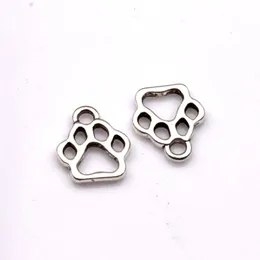 500 Pz Ciondolo di Fascino Zampa di Cane Cavo In Lega Per Monili Che Fanno Braccialetto Collana Accessori FAI DA TE 11x13mm Argento Antico