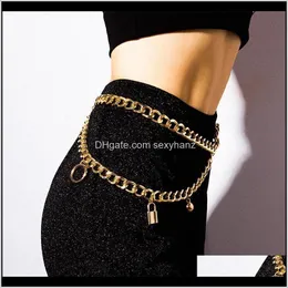 Belts & Aessories Fashion Aessoriesluxury Women Belt Long Pendant Tassel Mtilayer Gold Sier Chain Waistbands Metal Waist Chains Bohemian Jew