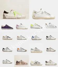 ﾄ2022 Satış Tasarımcı Ayakkabı çizme Kadın Lüks Altın Süper Yıldız Sneakers Eğitmenler Pullu Klasik Beyaz Do -Eski Kirli Erkekler Rahat R