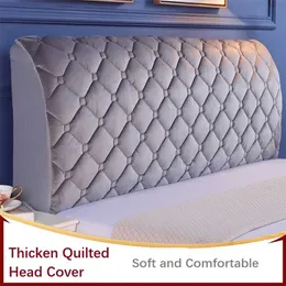 Tjockad plysch quilted head Cover King Queen Size All-Inclusive Universal Headboard Bed Back Soft Velvet Protector 220208