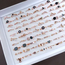 Wunderschöner Titanstahl-Tropfenöl-Kristall-Ring-Mix-Stil mit mehreren Designs, personalisierter Damenschmuck