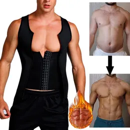 Neopren Värmefångstskjorta Svett Body Shaper Vest Waist Trainer Bastu Effekt Shapewear Compression Tank Top Tummy Cincher Belt Mäns form