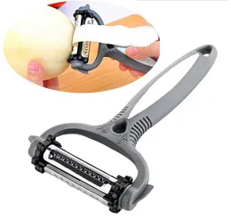 Multifunktionell 4 i 1 Rotary Peeler 360 graders morot Potatis Orange Opener Vegetabiliska Frukt SLICER Cutter Kök Tillbehör Verktyg CCF6525