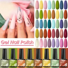 젤 네일 폴란드어 세트 9 / 11pcs 키트 반짝이 Vernis Semi Base Matte Top Coat UV LED 아트