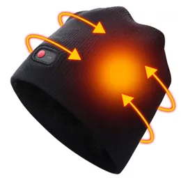 Cappelli da esterno Cappello da riscaldamento a batteria da 7,4 V Mantieni caldi Cappellini per terapia termica per sport invernali Scaldatesta rapido Controllo a 3 livelli