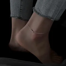 Anklets 925 Sterling Silver Bead Anklet Female High Sense Fashion Foot Chain Ankle Bracelet Bling For Women