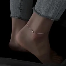 925 Sterling Bead Anklet Femal High Sense Fashion Foot Chain Bransoletka Bransoletka Bling dla kobiet