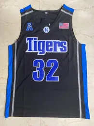 2022 NCAA 100% SYTITCHED Memphis Tigers #32 James Wiseman College Basketball Black Brodered Jersey S-3XL