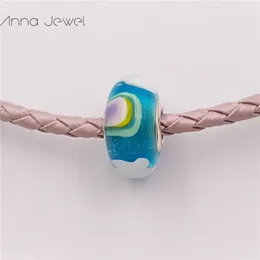 DIY Charm Bransoletki Biżuteria Pandora Murano Spacer dla Bransoletka Dokonywanie Bangle Iridescent Rainbow Glass Koralik Dla Kobiet Mężczyzn Urodziny Prezenty Wedding Party 797013 \ t