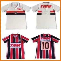 1993 1993 Sao Paulo 레트로 축구 유니폼 홈 어웨이 레드 블랙 화이트 93 94 Maillots Camiseta Camisa de Futebol 클래식 빈티지 풋볼 셔츠