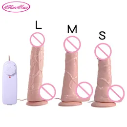 ManNuo Skin Realistico Vibrante Dildo Enorme Pene Vibratore Telecomando Masturbatore Femminile Ventosa Giocattoli Adulti Del Sesso Per Le Donne 210622