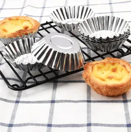 Egg Tart Mould Nonstick Ripple Aluminum Alloy Flower Shape Reusable Cupcake and Muffin Mold Baking Cup