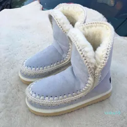 medium tube, brother and snow boots women's shoes frosted thickened plush anti slip warm and light foam bottom