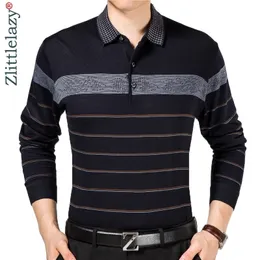 Casual Long Sleeve Business Mens Shirts Male Striped Fashion Brand Polo Shirt Designer Men Tenis Polos Camisa Social 5158 210401