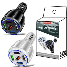 15A snabba snabba laddare 5usb portar QC3.0 billaddare Auto Power Adapters för iPhone Samsung LG Android Phone PC