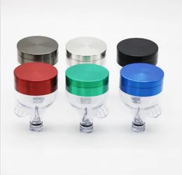 iceblue rainbow Funnel Metal Grinder Smoking Pipes Accessories tool 50mm Diameter Acrylic Herb Cigarette Crusher 4 Parts Tobacco Abrader