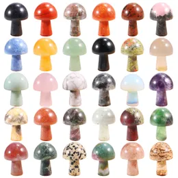 Mały naturalny kamień kwarcowy Mini Mushroom Carving Crystal Healing Decoration Crafts