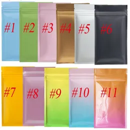 100pcs/lot Multi Colors Resealable Zipper Bag Smell Proof Food Storage Aluminum Foil Pouch Coffee Tea Package Bags