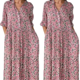 VICABO Women Summer 2021 Boho Floral Printed Flare Sleeve Maxi DrSummer Holiday Beach SundrLoose Plus Size X0621