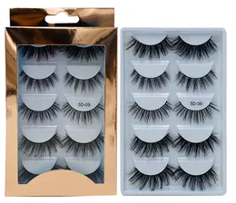 In Stock!!New 5 Pairs Mix Styles 6D Faux Mink Eyelashes Handmade Luxurious Volume Natural False Eyelashes Fluffy Long Soft Reusable Lashes Makeup