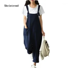 Frauen-Overalls-Räumlichkeiten Sheintrend 5XL Plus Größe für Frauen 2021 Sommer Herbst Vintage Backless casual lose overalls trägerlosen passeuit