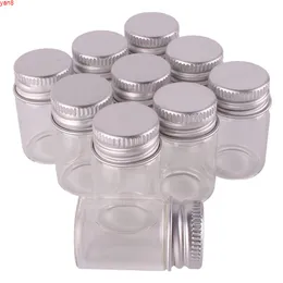 100 ADET 6 ml Boyutu 22 * ​​35mm Şeffaf Cam Parfüm Baharat Şişeleri Tiny Kavanoz Şişeleri Gümüş Vidalı Cap Ile DIY Crafthigh Qty
