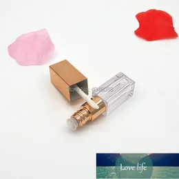 Flaska 3ml Lip Gloss Tube Makeup Container Rose Gold Tom Glaze Case Privat etikett Bärbar Refillerbar Plast med borste