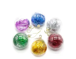 50pcs Christmas Decorations Sublimation DIY White Blank 8cm PVC Transparent floccule Party Ball Mix Color