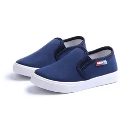 JGVIKOTO Fashion Boys Canvas Shoes Fashion Soft Breathable Kids Casual Sneakers Children Flats Loafers Solid Color Slip-on 27-38 211022