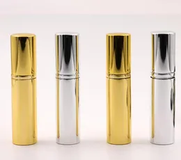 200 sztuk Brilliant Gold Silver 5ml Refillable Przenośne Mini Perfumy Traveler Aluminium Spray Atomizer Pusty Parefum Pojemnik