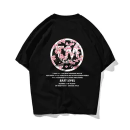 Anti-War Flower Hip Hop Oversize T Shirt Mężczyźni Streetwear Sakura Harajuku Tshirt Krótki Rękaw Bawełniany Hiphop T-shirt Para 210603