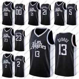 Vintage Mens 2 Leonard Basketball Jersey Paul 13 George Lou 23 Williams Maglie City 2021/22 Black Edition Taglia S-2XL