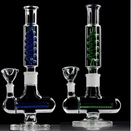 Gravity Glass Bong Hookahs Recycler Dab Rigs Freezable Coil Smoke Glass Pipe Water Bongs With 14mm Glass Bowl