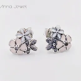 Varmdesigner Smycken Autentisk 925 Sterling Silver Love Stud Earring Originalbox för Pandora Poetic Blooms Örhängen Lyxiga Kvinnor Alla hjärtans dag Present # 290686Smx