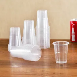 أدوات مائدة مدين يمكن التخلص منها 50pcs Clear Cups Geterold Grade PP Office Office Office Shickyed Beer Mugs Party Birthday Supplies