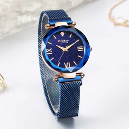 Curren Luxury Women Watches Mesh Ladies Wrist Watch Magnet Buckle Starry Sky Female Clock Dress Wristwatch Montre Femme 210527