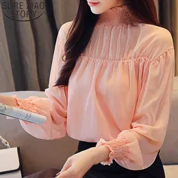 Autumn Fashion Blouses Long Sleeve Turtleneck Solid Tops Casual Women Clothing Elegant Plus Size 5589 50 210415