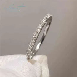 Inbeaut 18K 화이트 골드 도금 패스 다이아몬드 테스트 라운드 우수 컷 0 1 CT Micro D 컬러 Moissanite Ring 925 Siver Party Jewelry x318b