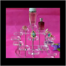 Other Packaging & Drop Delivery 2021 Acrylic Small Ring Earring Jewelry Holder Nail Polish Per Cosmetic Organizer Display Stand Micro-Cap Sho