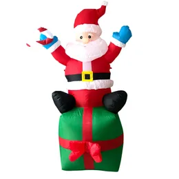 Christmas Inflatable Toys Large Santa Claus Inflatable Doll With LED Lighting Effect For Christmas Home Garden Party Decoration - EU Plug