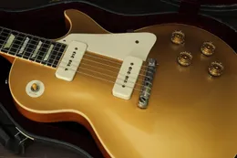 Promotion! Gold Top Goldtop Electric Guitar Wrap Around Tailpiece, White P90 Pickups, Tuilp Tuners, Chrome Hardware