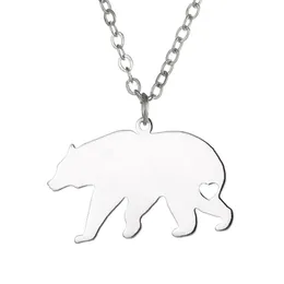 Polar Bear Pendant Necklace Stainless Steel Animal Lovers Jewelry For Women Men Friend Gifts