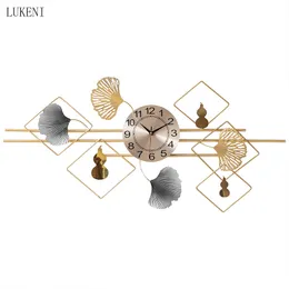 Kinesisk stil vardagsrum Creative Personality Nordic Luxury Decoration Watch Art Wall Clock 210414