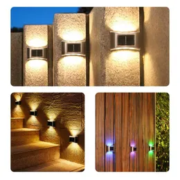 Открытые настенные светильники Солнечная светодиодная лампа IP65 Водонепроницаемый свет для балкона дворов внутренних дров ограждения