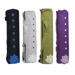 Canvas Yoga Pilates Mat Storage Bag Gym Fitness Sport Carry Bag Breathable Yoga Pad Pocket Q0705