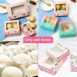 Prezent Wrap 10pcs Window Cupcake Pin Boxes Rose Pilch na 2/4/6/8 Cup Cake Wedding Party Case C7d5